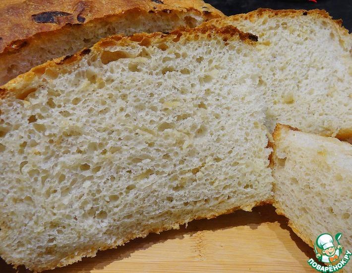 Рецепт: Хлеб без вымешивания с луком