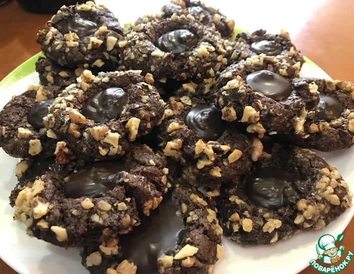 Рецепт: Печенье Шоколадные гнезда