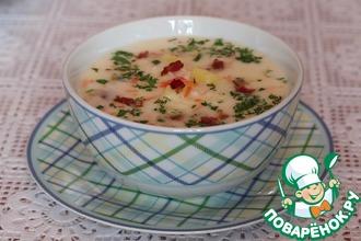 Рецепт: Сырный суп с беконом