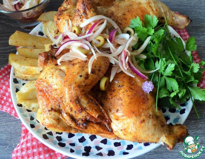 Рецепт: Курица с маринованным луком Пикник