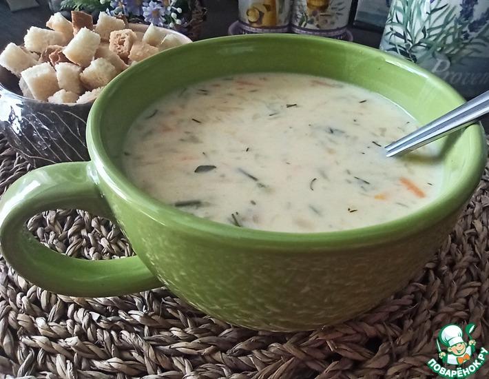 Рецепт: Сырный суп с тертым картофелем