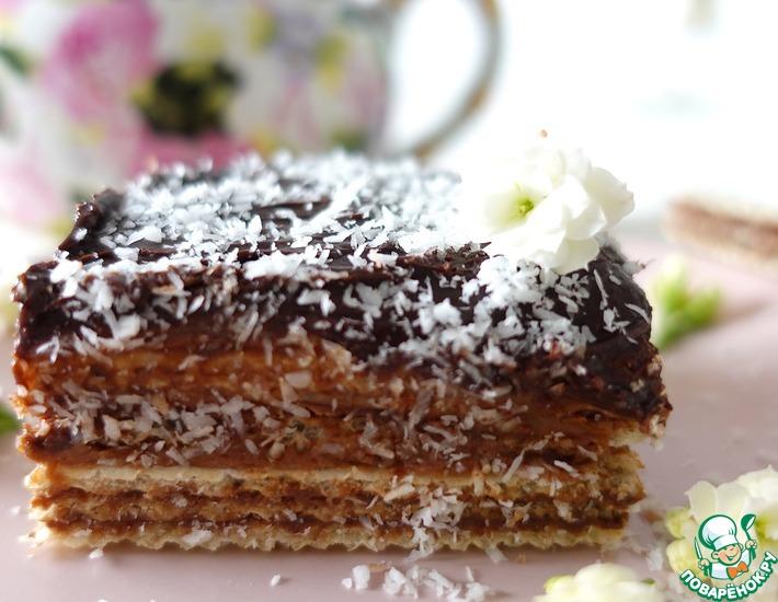 Рецепт: Шоколадный торт из вафель с маскарпоне