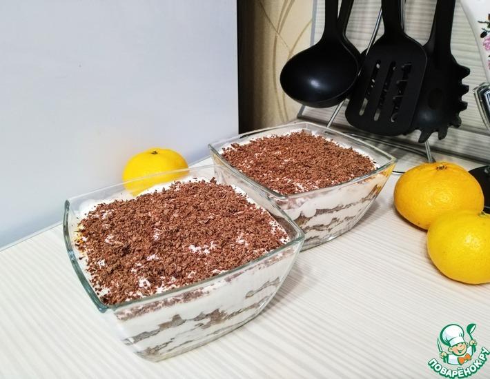 Рецепт: Шоколадно-мандариновый десерт без выпечки