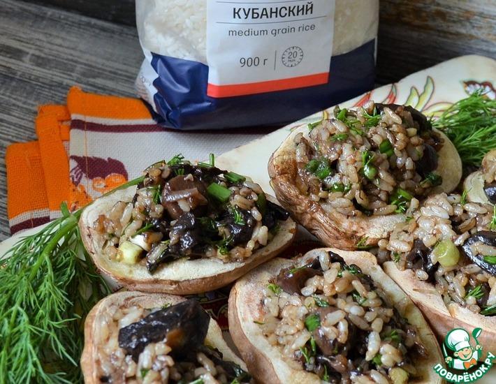 Рецепт: Картофель, фаршированный рисом и грибами