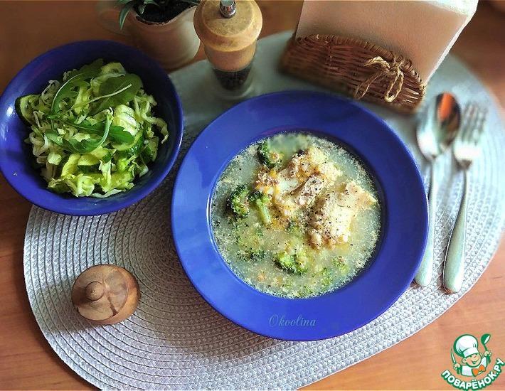 Рецепт: Рыбный суп с гречкой и брокколи