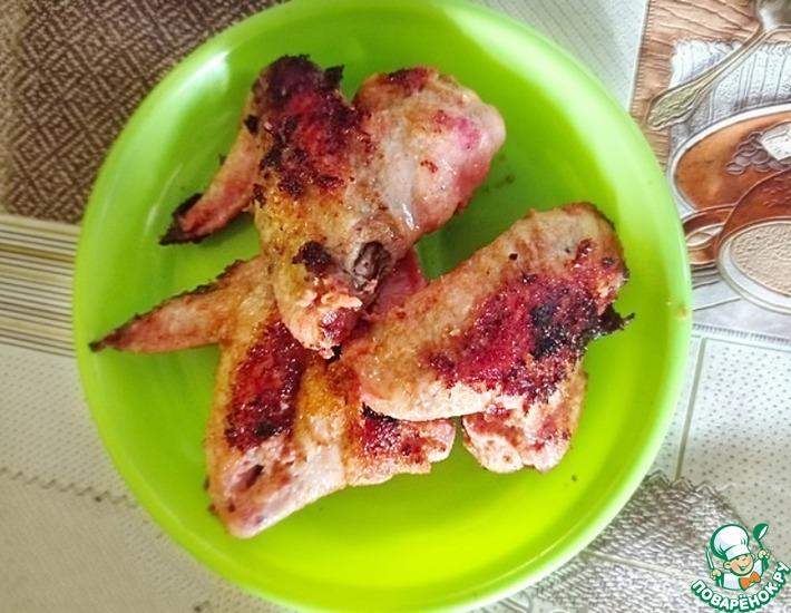 Рецепт: Куриные крылышки в горчице с хреном