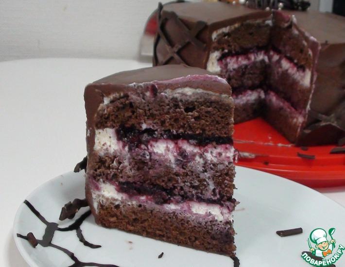 Рецепт: Шоколадный торт с черникой