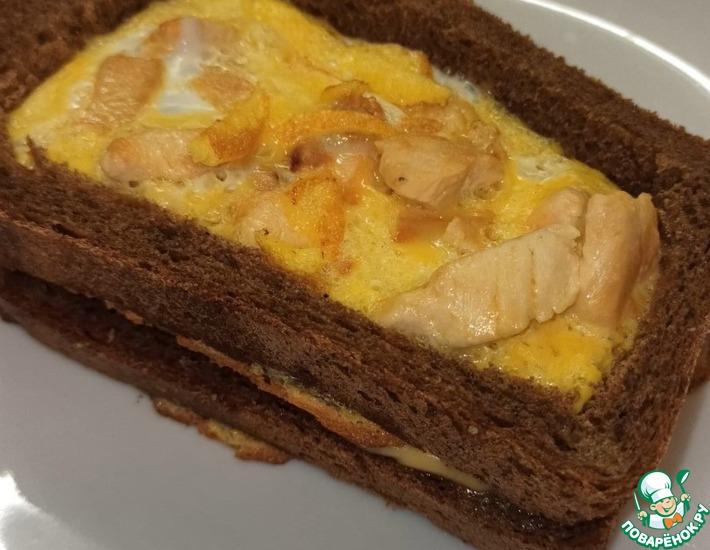 Рецепт: Бутерброд-сэндвич с курицей и яйцом