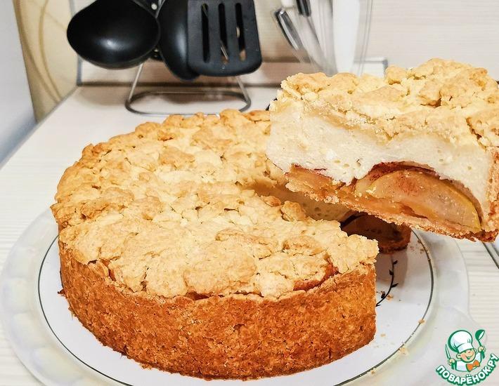 Рецепт: Яблочный пирог с творогом