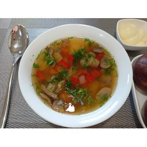 Постный гороховый суп с грибами