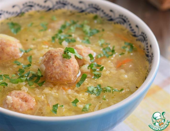 Рецепт: Суп с пшеном и фрикадельками