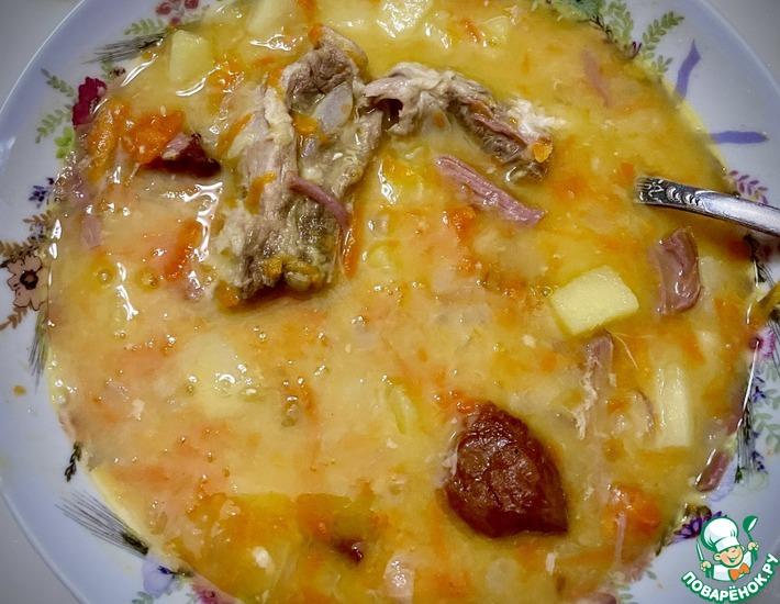 Рецепт: Суп из свиной рульки и гороха