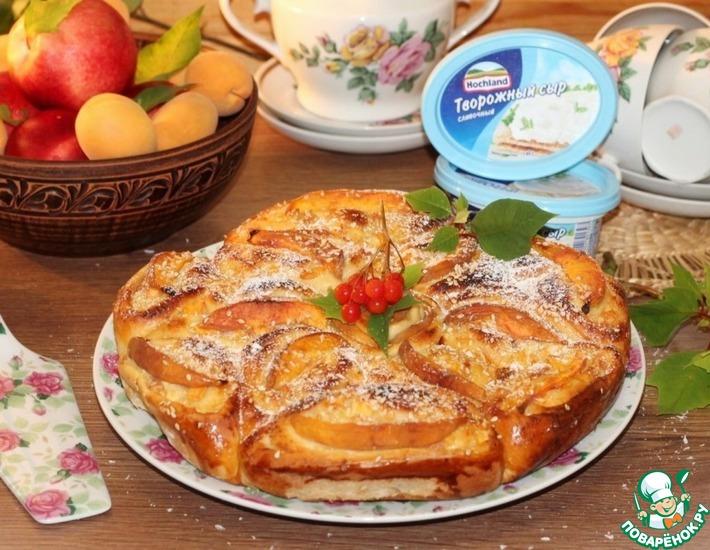 Рецепт: Пирог с творожным сыром и персиками