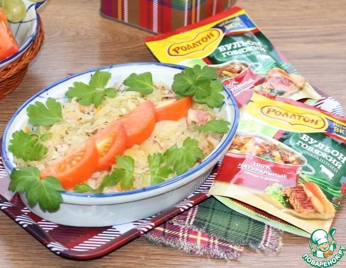 Рецепт: Пряный салат с беконом и капустой
