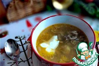 Рецепт: Суп с потрохами и яичной лапшой