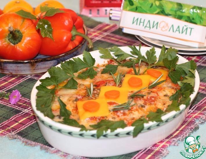 Рецепт: Маринованное мясо индейки с овощами