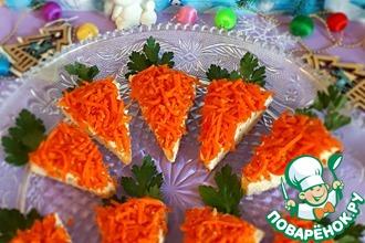 Рецепт: Праздничные бутерброды Морковки
