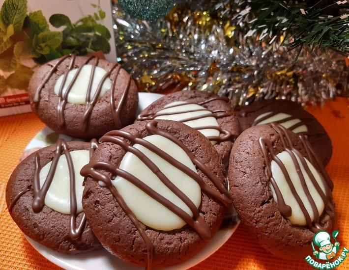 Рецепт: Шоколадно-мятное печенье