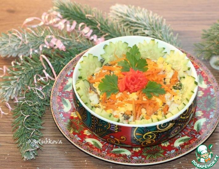 Рецепт: Грибной салат с крабовыми палочками