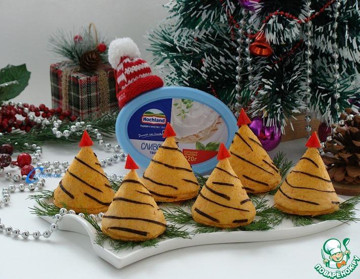 Рецепт: Закусочные пирамидки с сырно-лососевым муссом