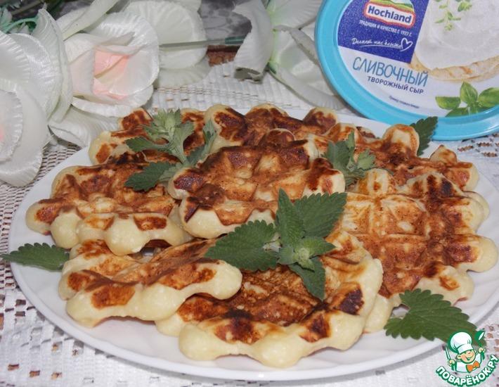 Рецепт: Творожно-сырные вафли в мультипекаре