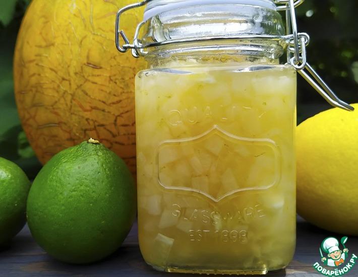 Рецепт: Варенье из дыни с лаймом и лимоном