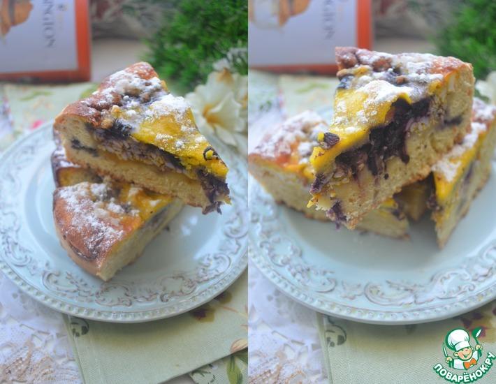 Рецепт: Пирог с черникой и творогом