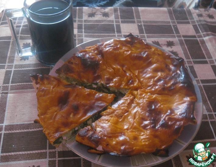Рецепт: Пирог из лаваша с листовой зеленью