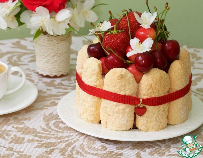 Рецепт: Творожный десерт Ягодное лукошко