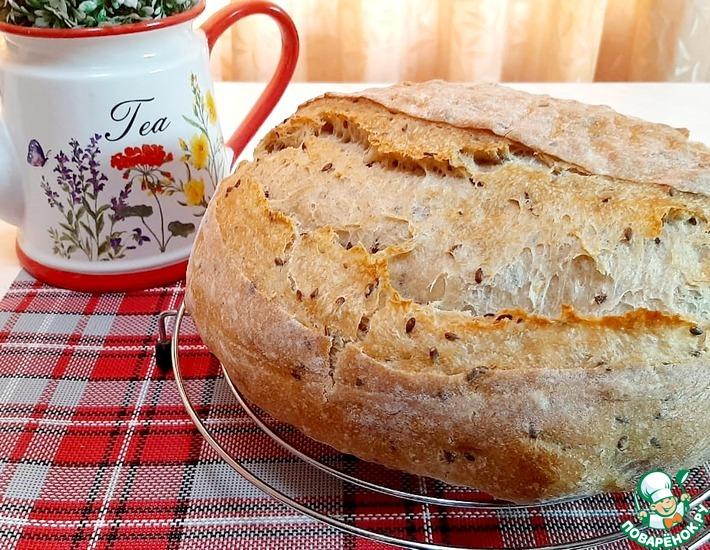 Рецепт: Пшеничный цельнозерновой хлеб с семенами льна