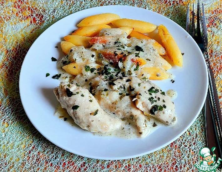 Рецепт: Филе курицы в соусе из базилика