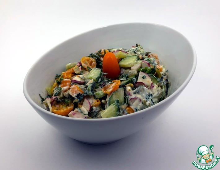 Рецепт: Салат с ламинарией и греческим йогуртом