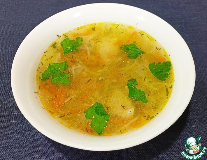 Рецепт: Куриный суп с фасолью