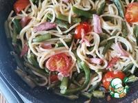 Спагетти с фасолью и копчёным мясом ингредиенты