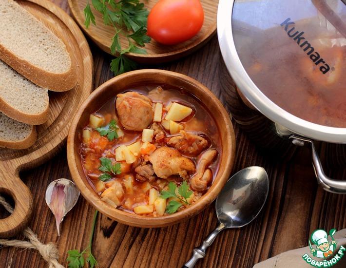 Рецепт: Куриный суп по мотивам Чахохбили