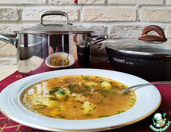 Рецепт: Рисовый суп с чесноком