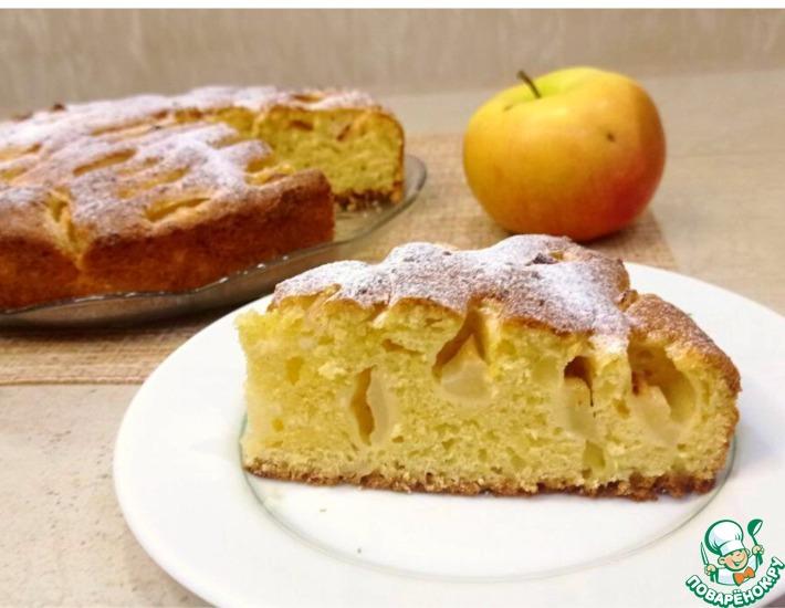 Рецепт: Творожный пирог с яблоками