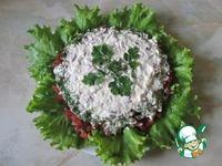 Слоеный овощной салат под сырной заливкой ингредиенты