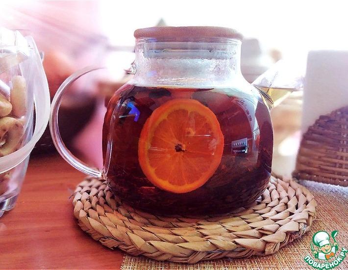 Рецепт: Чай пряный с мандарином и кипреем