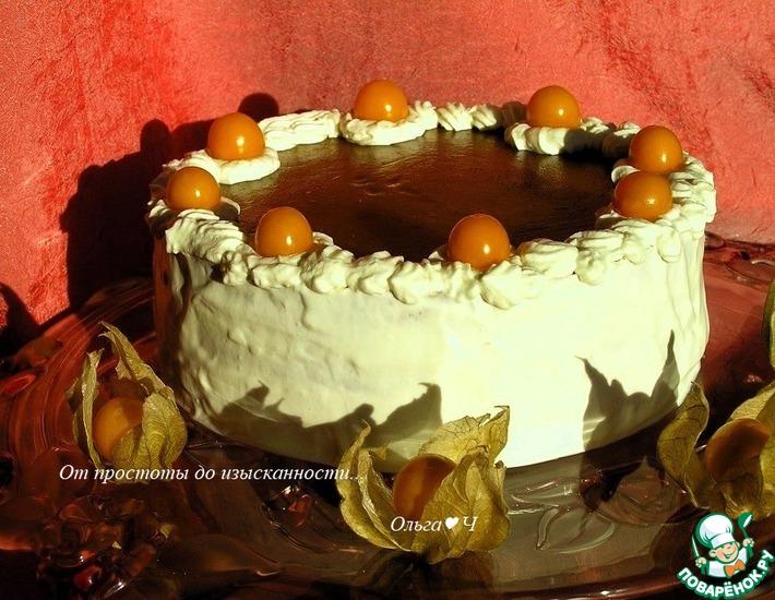 Рецепт: Бисквитно-муссовый торт Апельсин и хурма