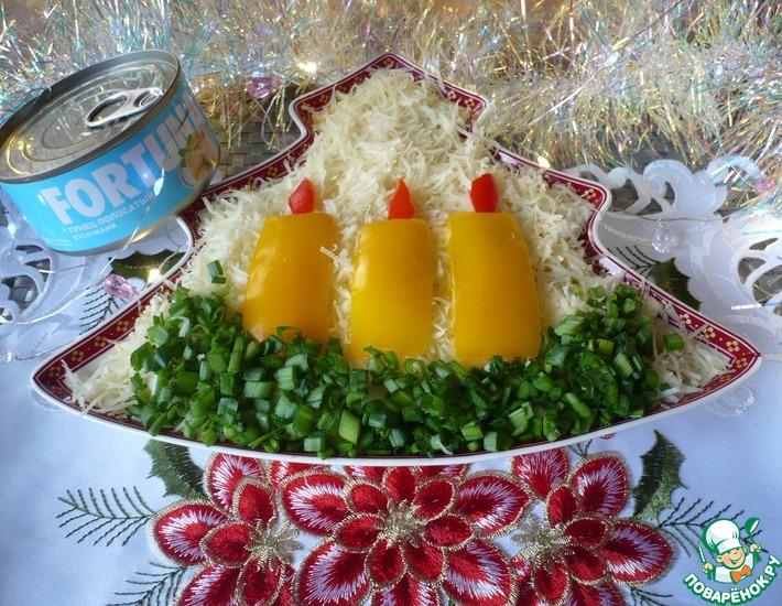Рецепт: Салат с тунцом на Рождество