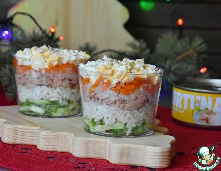 Рецепт: Салат с рисом и тунцом
