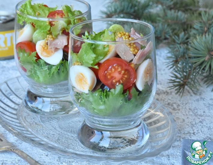 Рецепт: Порционный салат с тунцом