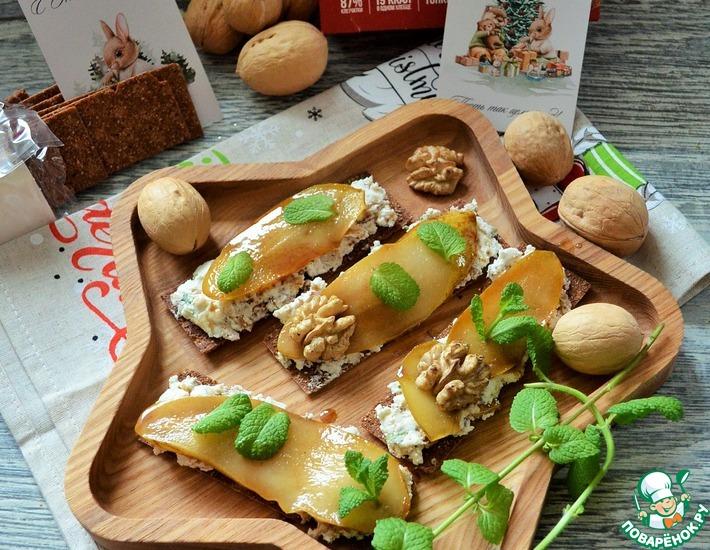 Рецепт: Творожный десерт с орехами и грушей