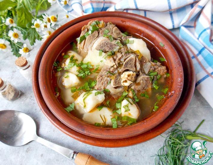 Рецепт: Суп из баранины с галушками