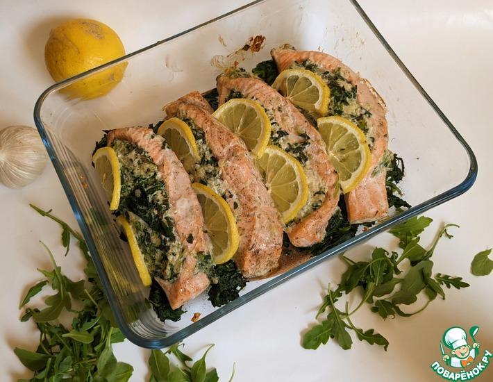 Рецепт: Кармашки из лосося со шпинатом
