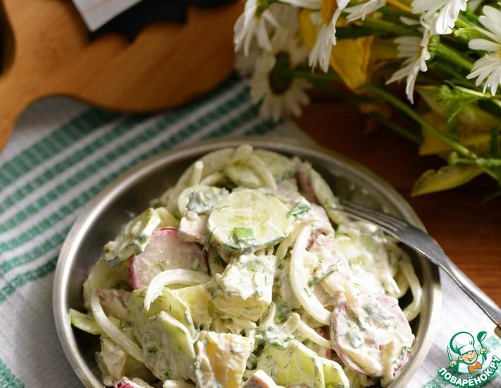 Рецепт: Картофельный салат с запеченной индейкой