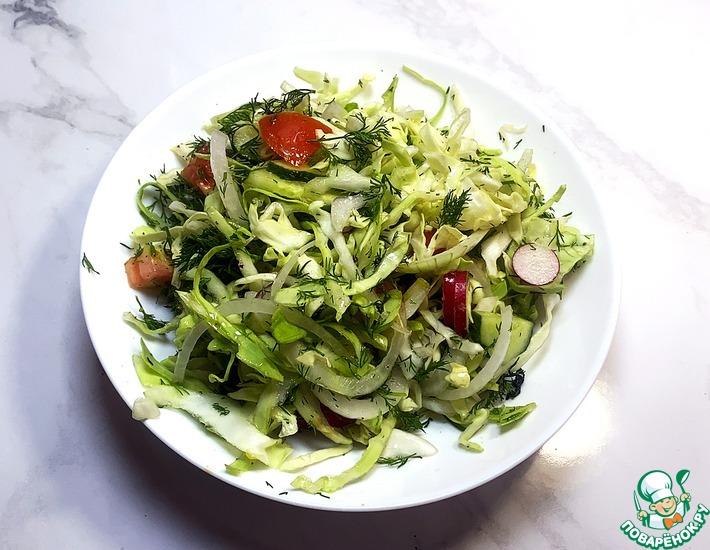 Рецепт: Капустный салат с овощами