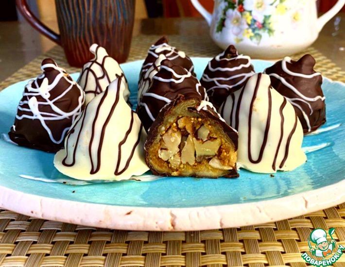Рецепт: Инжир в шоколаде с орехами
