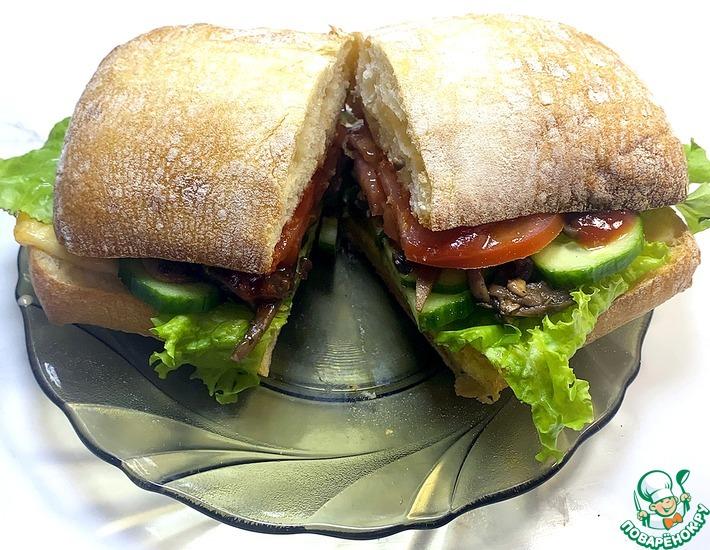 Рецепт: Вкусный вегетарианский сэндвич из чиабатты